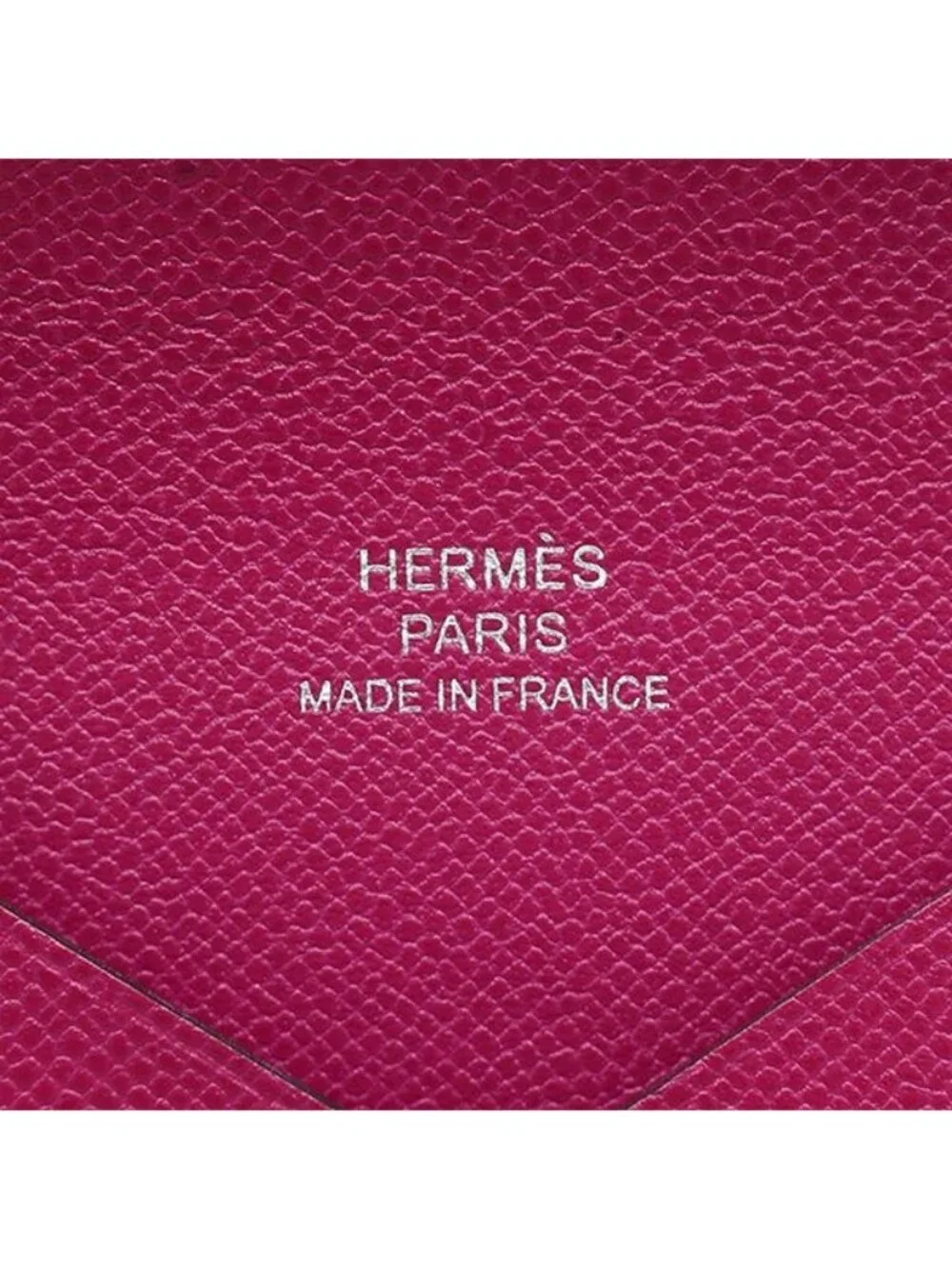 Hermes Card Case Calvi Leather Veau Madame Rose Purple Silver Business